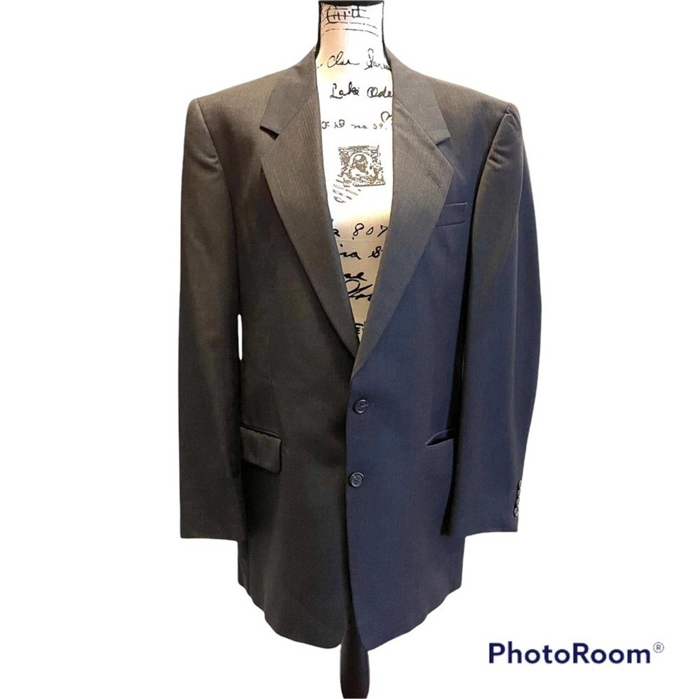 Karl Lagerfeld Suit Jacket Blazer Sport Coat Gray 41L Bristol business office